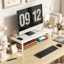 1 chiếc giá đỡ màn hình máy tính đa năng, giá đỡ để bàn chắc chắn dành cho máy tính xách tay, phù hợp cho văn phòng, phòng học, ký túc xá, quà tặng thiết thực. - trắng - Xem 3