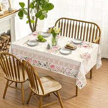 1pc Floral Print Tablecloth, Suitable For Indoor/Outdoor Party And Home Decor, Rectangular Dining Table Cover, Elegant Rectangular Tablecloth For Kitchen, Party And Picnic - MultiWarna - View 12