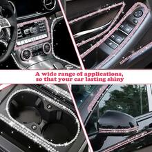 1pc 5m Shiny Self-Adhesive Car Decorative Strip, Rhinestone Car Dashboard Line Decal Sticker, DIY Sparkling Car Interior Decor Sticker, Suitable For Women And Girls, Car Exterior Decoration Accessory - A - View 6