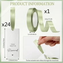 Reserved Seat Sign With Ribbon For Wedding Ceremony, Reserved Seat Marker For Church Pew, Wedding Reserved Seating Sign With Ribbon - Style 1 - View 6