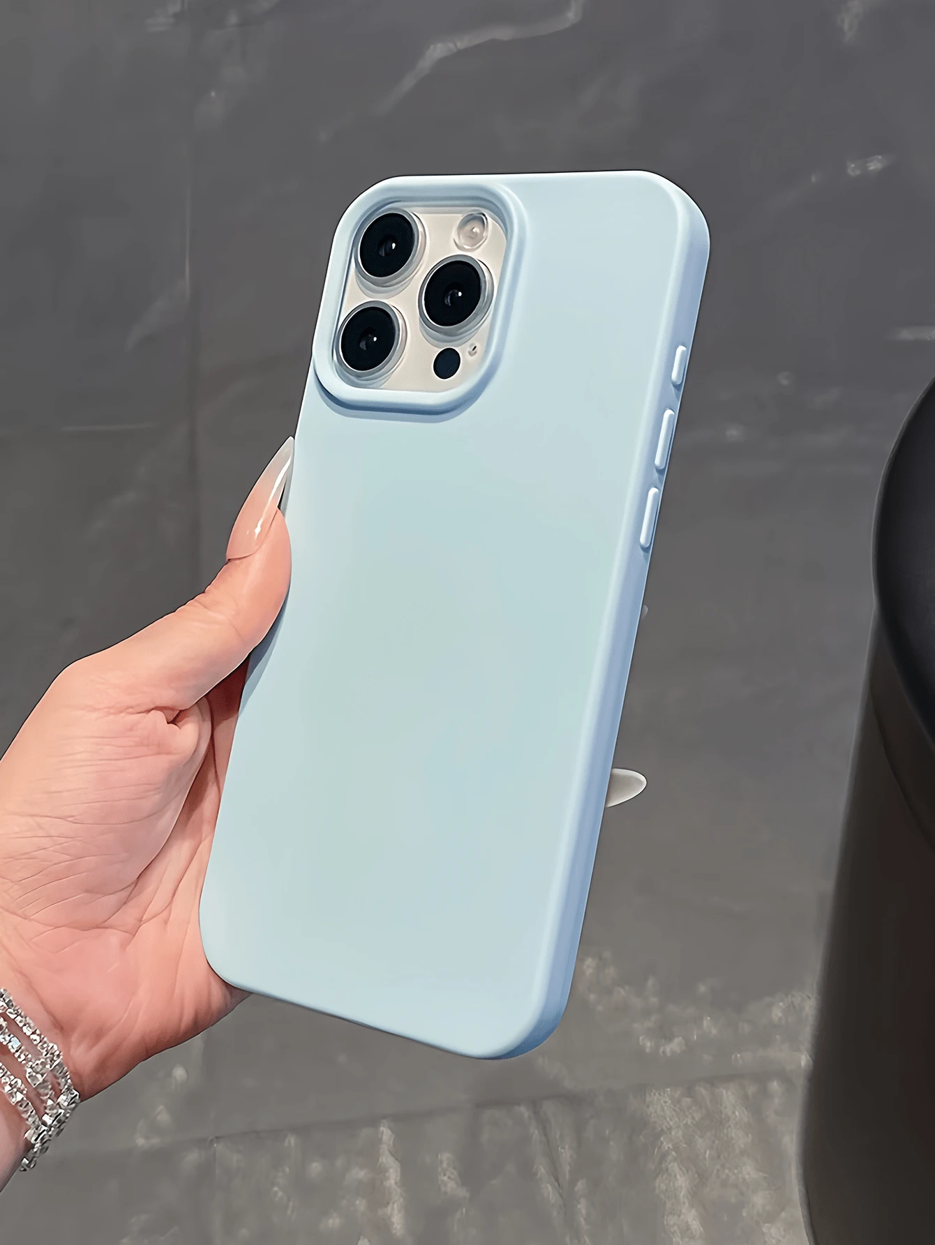 1件 藍色霧面極簡全包覆TPU防震手機殼,適用於Apple 17, 16, 15, 14, 13, 12, 11 Pro Max, Air - 淺藍色 - 查看 1