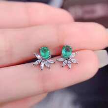 Pendientes ovalados con forma de pera y gota de agua de cuatro garras, Pendientes hipoalergénicos, Joyería de regalo de fiesta de color azul - Verde - Ver 6