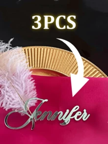 1/3/5 piezas Tarjetas de lugar de boda de lujo, etiqueta de espejo dorado, nombre cortado con láser, material acrílico, decoración de boda, ajuste de mesa, etiquetas de evento personalizadas, tarjetas de lugar de nombre acrílico personalizadas - Oro, Plata, Oro Rosa | Tarjetas de mesa cortadas con láser personalizadas adecuadas para bodas, fiestas de cumpleaños y diversos eventos - Multicolor - Ver 40