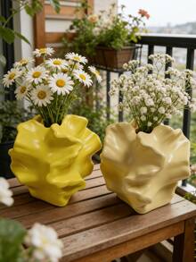 1pc Japanese Wabi-Sabi Resin Flower Vase - High Quality Decorative Vase, Suitable For Living Room And Dining Table | Home Decor, Room Decor, Retro Decor, Boho Style Decor, Tabletop Decor, Unique Gift, Dining Table Centerpiece, Housewarming Gift - New Model - View 10