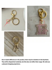 Ballet Girl Letter Double-Sided Acrylic Keychain, Earphone Holder, Bag Charm, Car Key Chain, Birthday Gift, Initial Keyring For Students, Friends, Colleagues - Pink - View 6