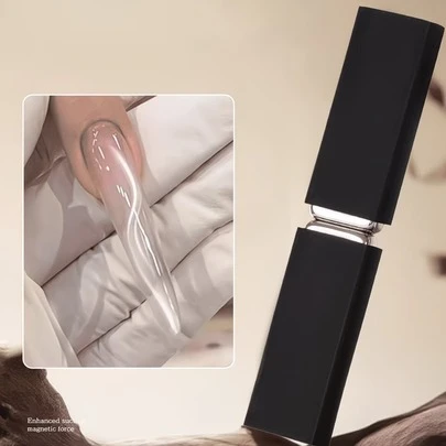 Nam châm tạo hiệu ứng mắt mèo bằng ruy băng, nam châm tạo hiệu ứng mắt mèo cho móng tay, chất liệu satin/ánh kim/lụa, vỏ bảo vệ silicon đen, dụng cụ tạo hiệu ứng mắt mèo bằng hạt thủy tinh lấp lánh hai đầu mạnh mẽ kiểu Pháp, nam châm thanh dài mạnh mẽ, bộ 2 nam châm vuông.