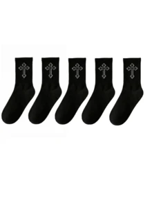 1/2/4/8 paires de chaussettes de sport pour hommes, respirantes et absorbant l'humidité, haute élasticité, design blocs de couleurs rayé, confortable et essentiel, offre à durée limitée, convient pour un port quotidien - Multicolore - Voir 8