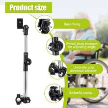 2pcs Wheelchair Sun Umbrella Holder - Adjustable Wheelchair Sun Umbrella Clamp Suitable For Patio Outdoor, Universal Clamp Fit For Wheelchair, Golf Cart, Beach Chair, Bicycle, Bleachers - Multicolor - View 7