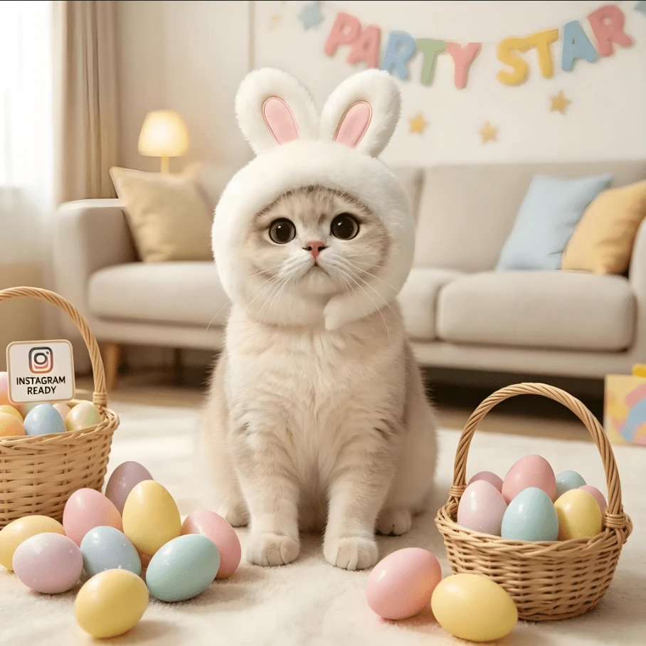 1 chiếc mũ tai thỏ mềm mại, thân thiện với da, phù hợp cho mèo và chó, thoải mái khi đội trong các bữa tiệc Phục Sinh, chụp ảnh, trang phục hàng ngày cho thú cưng, Ngày của Mẹ, Eid Al-Adha.