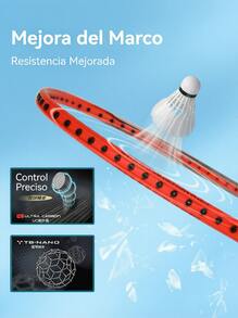 Raqueta de bádminton LI-NING 3D CALIBAR 300B, marco aerodinámico 4U, alta tensión, duradera, para principiantes e intermedios, AYPT395 - Rojo carmesí - Ver 3