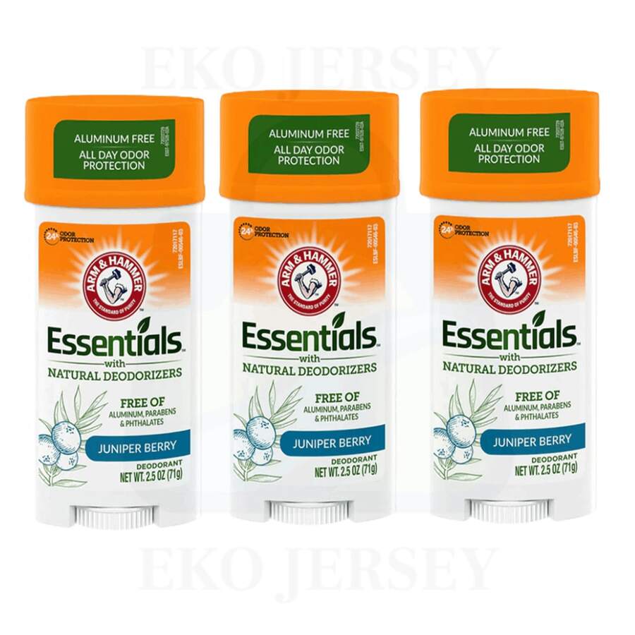 Arm & Hammer Essentials Juniper Berry Natural Stick Deodorant Aluminum-Free & 24H Odor 2.5 Oz Pack Of 3 - nhiều mùi hương - Xem 1