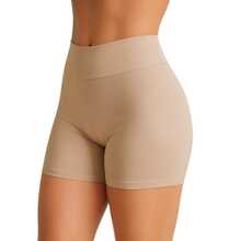 KIT 3 Bermuda Shorts Women's Petticoat Short High Waist Second Skin Plain Quality - 2 米色 / 1 白色 - 查看 3