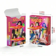 60pcs Holographic Photo Cards, KATSEYE Shiny Cards, Celebrity Merchandise Photocard, Double-Sided LOMO Cards, Fan Cards - Multicolor - View 6