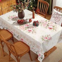 1pc Floral Print Tablecloth, Suitable For Indoor/Outdoor Party And Home Decor, Rectangular Dining Table Cover, Elegant Rectangular Tablecloth For Kitchen, Party And Picnic - MultiWarna - View 15