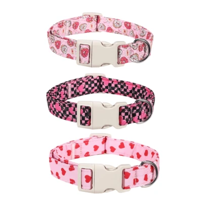 iDestry Vòng cổ cho thú cưng hình bánh donut tình yêu dành cho chó mèo, có thể điều chỉnh, khóa an toàn tự bung, chống lạc, chống kéo, chất liệu lưới mềm mại thoải mái, size S M L XL, dành cho chó con và mèo con.