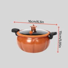 High-Quality Pumpkin-Shaped Saucepan With Lid, Cast Iron Non-Stick Dutch Oven. Even Heat Distribution, Suitable For Stewing, Grilling, Frying, And Slow Cooking – An All-In-One Cookware, The Ideal Gift For Cooking Enthusiasts. - View 10