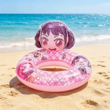 Hasbro 1pc Cute Cartoon Swimming Ring, Practical Cartoon Swimming Ring, Summer Water Supplies - Pink Purple Witch - View 3