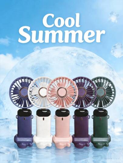 6000mAh Portable Handheld Electric Fan With LED Display, 5 Wind Speed Settings, Rechargeable Desk Fan With Hanging Strap, Mini Electric Fan For Travel And Office