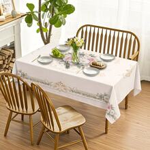 1pc Floral Print Tablecloth, Suitable For Indoor/Outdoor Party And Home Decor, Rectangular Dining Table Cover, Elegant Rectangular Tablecloth For Kitchen, Party And Picnic - MultiWarna - View 13
