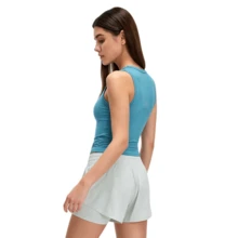 Women's Alo Yoga-Style Sports Vest, Shockproof, High-Elasticity, Slim Fit, Sleeveless, Suitable For Yoga, Running, Sports, And Fitness. - View 5