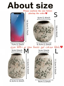 1 Stück handgefertigte vintage Keramik Mini-Blumenvase mit Craquelé-Glasur - rustikale Bauernhaus Blumen Tischdekoration mit handgefertigter Eisriss-Optik, bohemian Wohnzimmer Dekoration, Präsentation von getrockneten/frischen Blumen, geeignet für Wohnzimmer, Arbeitszimmer, Bürotisch, neuer chinesischer Zen-Stil Wohnaccessoire - Verschiedenfarbig - Übersicht 5