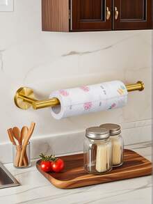 1pc Gold Bathroom Accessories Hanger, Stainless Steel Towel Ring, Toilet Paper Holder - Multicolor - View 7