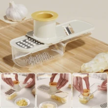 Prensa de ajo y picador manual - Material de plástico duradero, fácil de usar, prensa de ajo y picador multifuncional y portátil, sin necesidad de electricidad, diseño compacto, adecuado para uso en la cocina - Multicolor - Ver 6