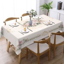 1pc Floral Print Tablecloth, Suitable For Indoor/Outdoor Party And Home Decor, Rectangular Dining Table Cover, Elegant Rectangular Tablecloth For Kitchen, Party And Picnic - MultiWarna - View 18