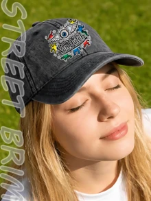 Black 1pc Unisex Von-Dutchs Vintage Print Gorras Para Hombre Original Baseball Cap For Men, Sun Hat, Curved Brim, Dad Cap. Suitable For Daily Use And Outdoor Activities. Outdoor Adjustable Sun Cap. Spring-Summer Travel, Tourism, Beach Vacation Hat.Best Gifts For Dad And Mom And 4th July. - 黑色 - 查看 1