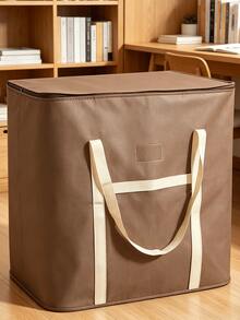 1 pieza Bolsa de almacenamiento de edredón de algodón extra grande, impermeable y a prueba de polvo, adecuada para la organización del hogar - Marrón - Ver 1