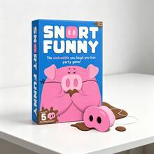 SNORT Funny Party Game – Bachelor & Bachelorette Party Must-Have, Adult Party Game With 150 Challenge Cards & 5 Pig Snouts, You Laugh You Lose, Great For Friends Night & Weekend Getaways - 淺藍色 - 查看 7