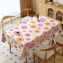 1pc Plaid & Floral Print Tablecloth, Blue Floral Pattern, Suitable For Indoor/Outdoor Party And Home Decor, Rectangular Dining Table Cover - Multicolor - View 9