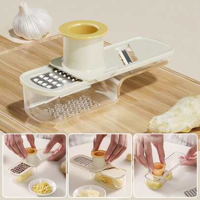 Manual Garlic Press And Mincer - Durable Plastic Material, Easy To Use, Multi-Functional Portable Garlic Press And Mincer, No Electricity Needed, Compact Design, Suitable For Kitchen Use