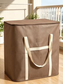 1 pieza Bolsa de almacenamiento de edredón de algodón extra grande, impermeable y a prueba de polvo, adecuada para la organización del hogar - Marrón - Ver 2