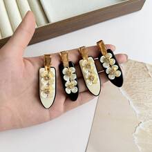 4件套水晶花朵发夹，刘海侧夹发饰，时尚可爱，适合日常、返校、送礼，波西米亚优雅简约甜美风格，发夹，派对配饰 - 彩色 - 查看 12