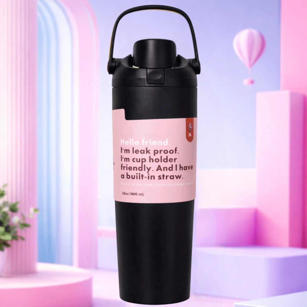 Botella térmica reutilizable con popote integrado y asa,FAB-29, Termo moderno de acero inoxidable 304, 900 ml, práctico, ligero y duradero para el día a día,Tapa Hermética con Boquilla Abatible, Popote Reutilizable, Aislamiento de Doble Pared, Mantiene Bebidas Frías y Calientes Todo el Día – Ideal para Oficina, Gym, Viajes y Uso Diario