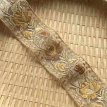 1.96英寸宽的优雅刺绣蕾丝流苏饰边，饰有花叶图案，适用于服装领口、腰带、袖口，是缝纫初学者的理想之选。 - 多色A - 查看 15