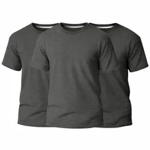 Set Of 3 Men's Basic Plain T-Shirts, 100% Cotton, 30.1 Mm - 領導/領導/領導 - 查看 1