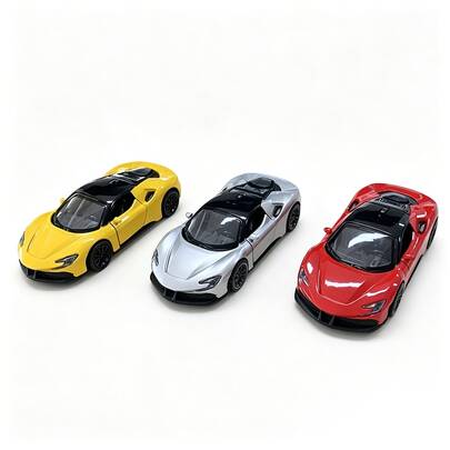 1:43 Scale Diecast Sports Car Model, Pull Back Zinc Alloy Supercar Toy With Openable Doors, Collectible Simulation Vehicle Gift For Kids Boys, 3 Colors Available
