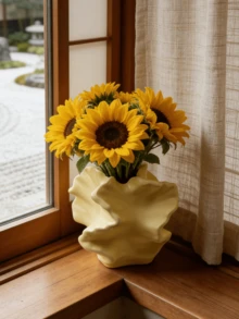 1pc Japanese Wabi-Sabi Resin Flower Vase - High Quality Decorative Vase, Suitable For Living Room And Dining Table | Home Decor, Room Decor, Retro Decor, Boho Style Decor, Tabletop Decor, Unique Gift, Dining Table Centerpiece, Housewarming Gift - New Model - View 3