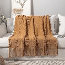 Soft Portable Camping Blanket, Air Conditioning Shawl For Spring & Summer Outdoor Travel - Brown - View 8