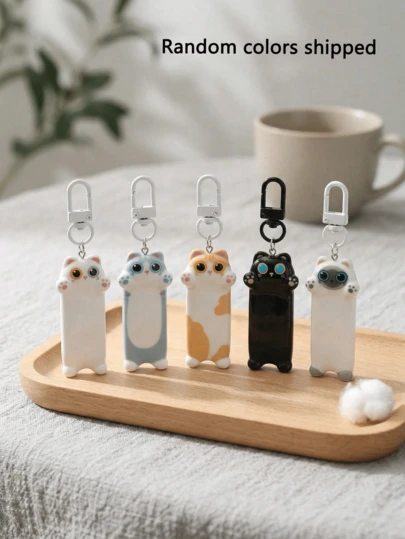 5件套包包挂件钥匙扣，创意可爱卡通猫咪装饰，生日、教师节、男友礼物，日常办公用品