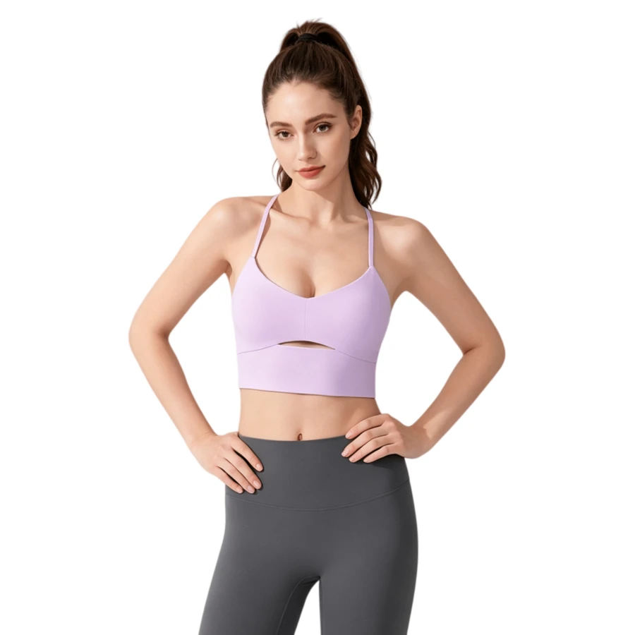 Alo Yoga Crossback Sports Bra For Women, Fitness Yoga Vest, Light Purple - 查看 1