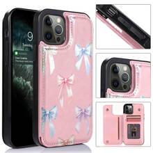 1 unidad Patrón lazos color pastel suave Funda para  Galaxy S25 Esta funda cuenta con una función de cartera con múltiples ranuras para tarjetas y un cierre magnético ultrarresistente que mantien - Rosa - Ver 1