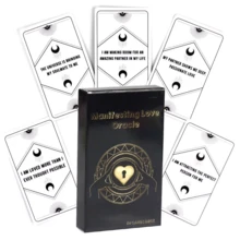 Manifesting Love Oracle Cards Deck, 54PCS Tarot Cards For Love Manifestation, Pocket Size Divination Cards For Beginners - Black - View 3