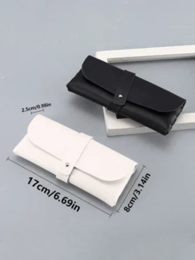 1 hộp đựng kính mắt bằng da thời trang kèm lớp lót bảo vệ mềm mại, màu đen trắng, khóa cài tiện dụng, hộp đựng kính mắt thời trang di động dành cho nam và nữ, chống trầy xước, nhẹ và tiện lợi cho sử dụng hàng ngày. - Nhiều màu - Xem 4