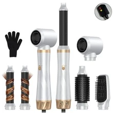 UKLISS Cepillo Multifuncional 5 en 1 para Peinado en Caliente y Rizador | 3 Ajustes de Temperatura, 5 Cabezales Intercambiables, Crea Rizos, Ondas, Estilos Suaves | Cabezales Desmontables, Rizado Automático | Herramienta Profesional Multifuncional para Peinado de Cabello, Diseño Compacto y Portátil | Adecuado para Todos los Tipos y Estilos de Cabello - Tipo de Enchufe A USA (110-127V) - Ver 18