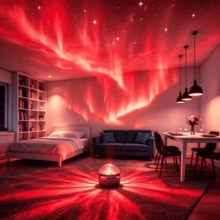 1pc LED Projection Night Light, Northern Lights Starry Sky Projector, Multi-Color Remote Control Romantic Atmosphere Lamp Suitable For Bedroom Home Theater Ceiling Decoration - Multi-color light - View 3