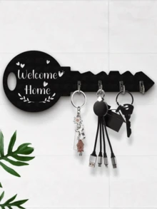 1 chiếc giá treo chìa khóa bằng gỗ kiểu Bohemian, giá đựng chìa khóa tiết kiệm không gian ở lối vào, có móc treo, gắn tường, thích hợp để đựng chìa khóa và áo khoác ở lối vào, nhà bếp, văn phòng. - Nhiều màu - Xem 1