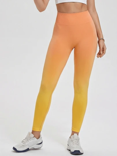 ZULIZ 渐变色高腰紧身裤，女士提臀渐变瑜伽裤